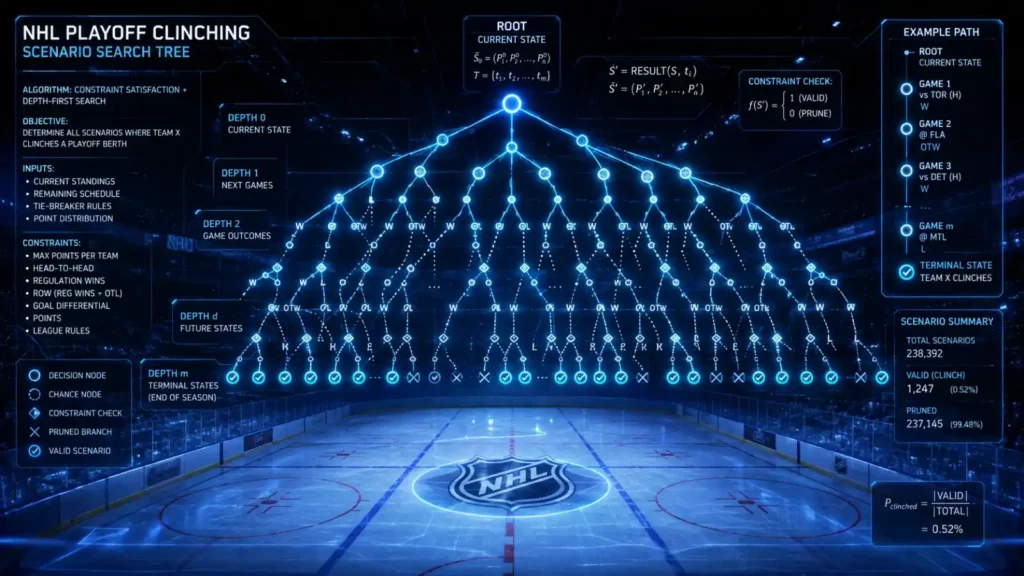 Determining Playoff Clinching Scenarios in the NHL Using Constraint Programming