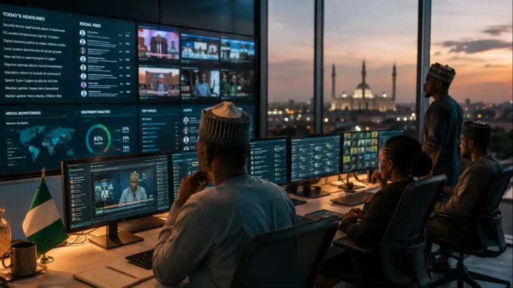 African media intelligence analysts at work as AGENTPR is named official platform for WPRF Abuja 2026 | AI Tools
