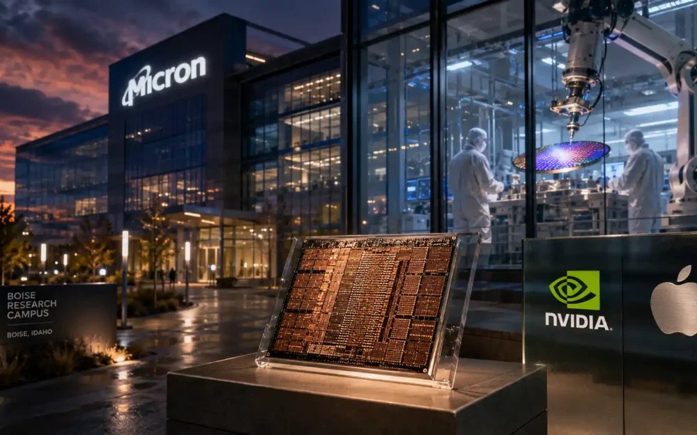 Micron Research Labs campus in Boise showing memory chip wafer micron unveils micron research hub | Business