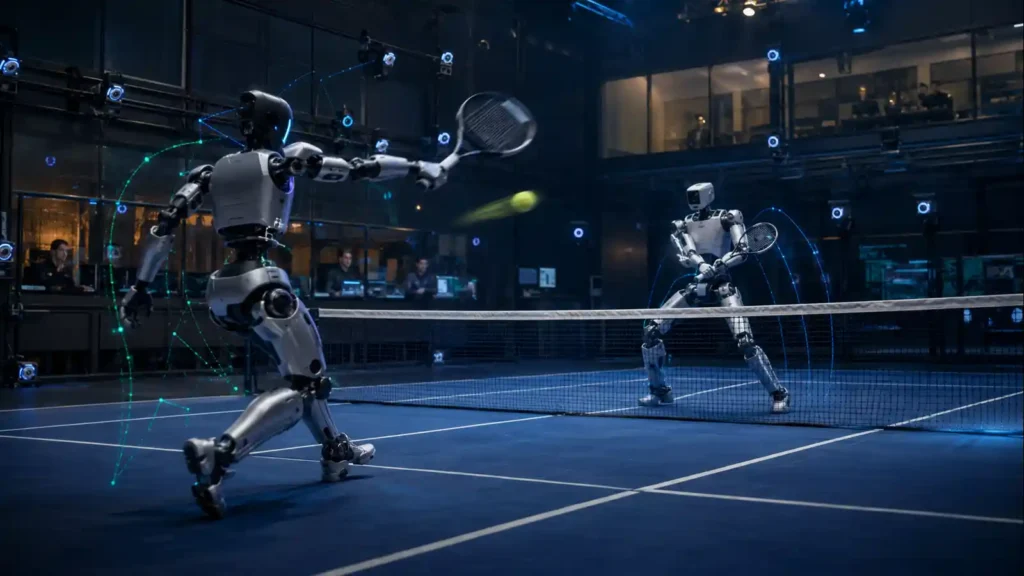 Humanoid robots playing tennis with motion capture — days after releasing HiPHI | Research