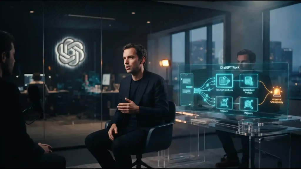 Thibault Sottiaux discussing ChatGPT Work agents — world seems ready | AI Tools