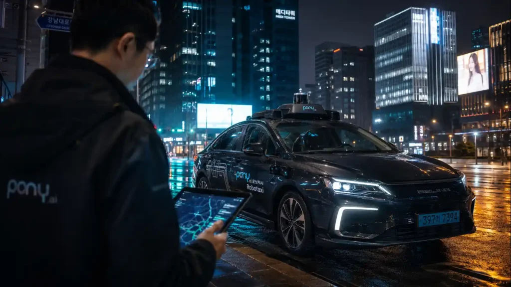 Pony.ai autonomous robotaxi tested in Seoul's Gangnam district ahead of plan to bring Level 4 robotaxis to Korea | AI Startup