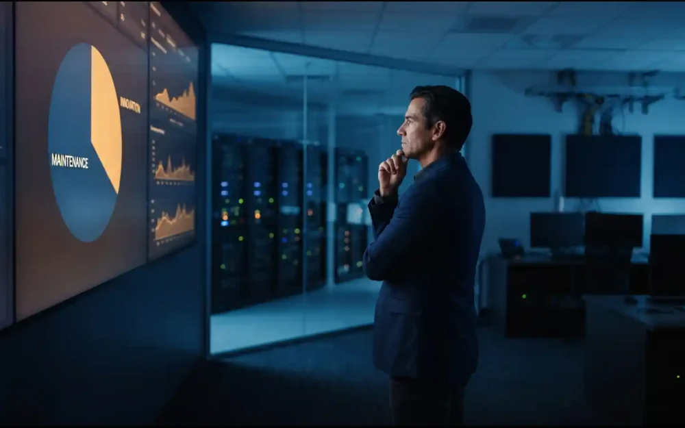 IT leader reviewing operations dashboard, AI can help CIOs reclaim capacity, Business Research