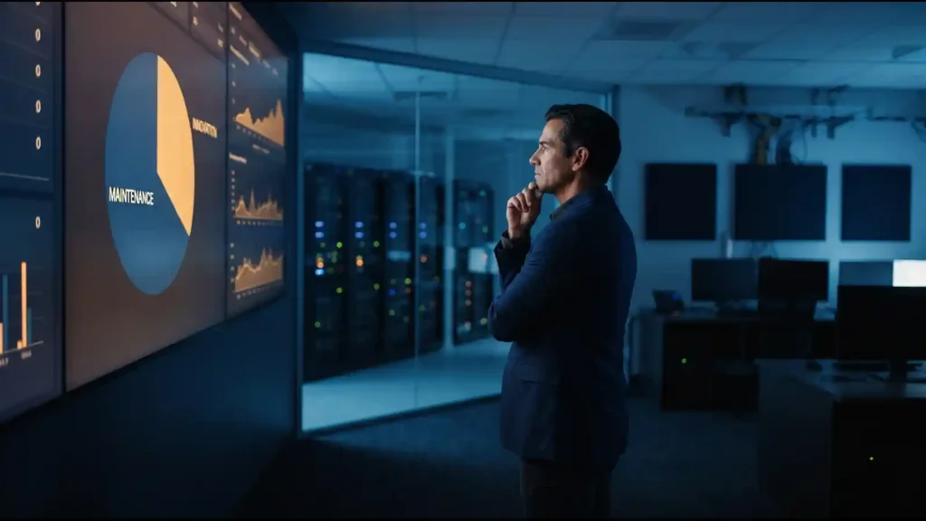 IT leader reviewing operations dashboard, AI can help CIOs reclaim capacity, Business Research