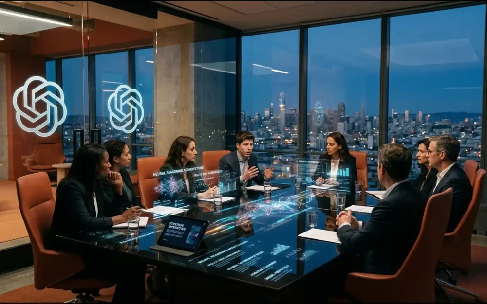 Anthropic and OpenAI boardroom scene on embedding independent AI safety evaluators, AI Policy