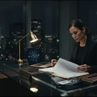 Executive office desk with policy document and visitor badge — anthropic outlines plan | AI Policy