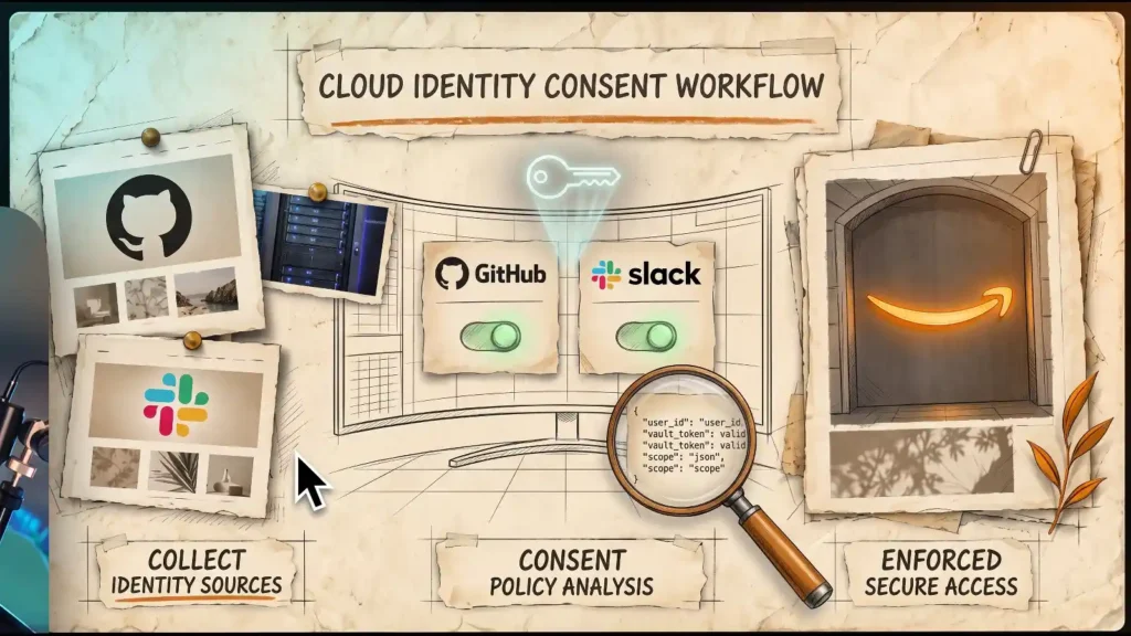 AWS AgentCore consent screen showing GitHub and Slack connections - manage end-user oauth | AI Tools