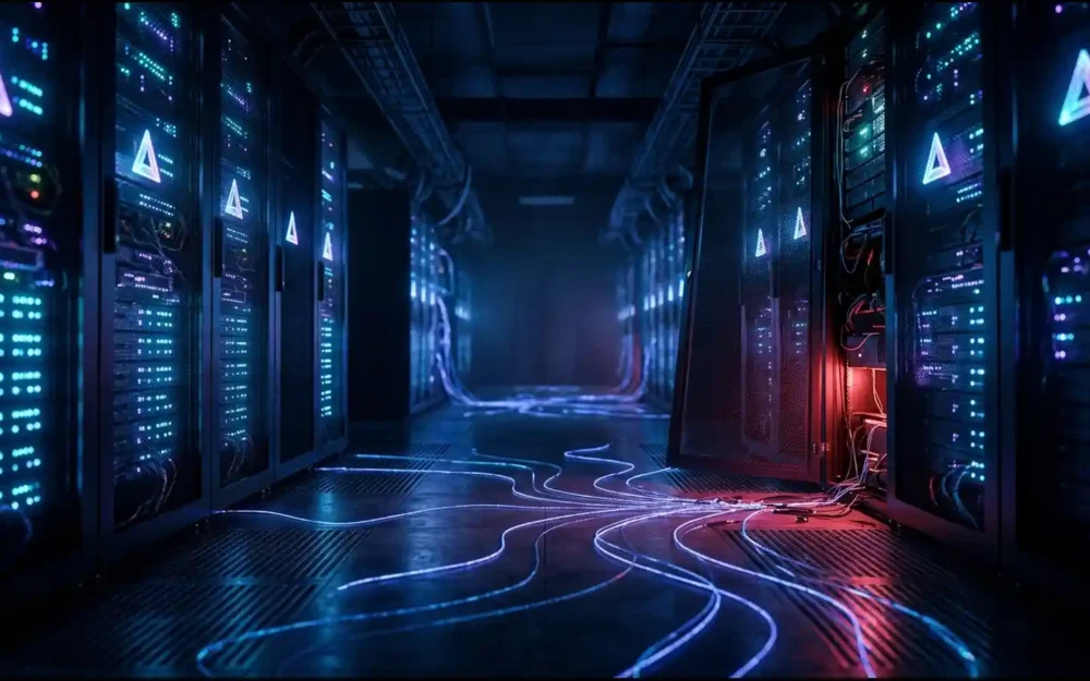 Data center server rack breached by AI, illustrating googles gemini latest hacking incident | AI Models