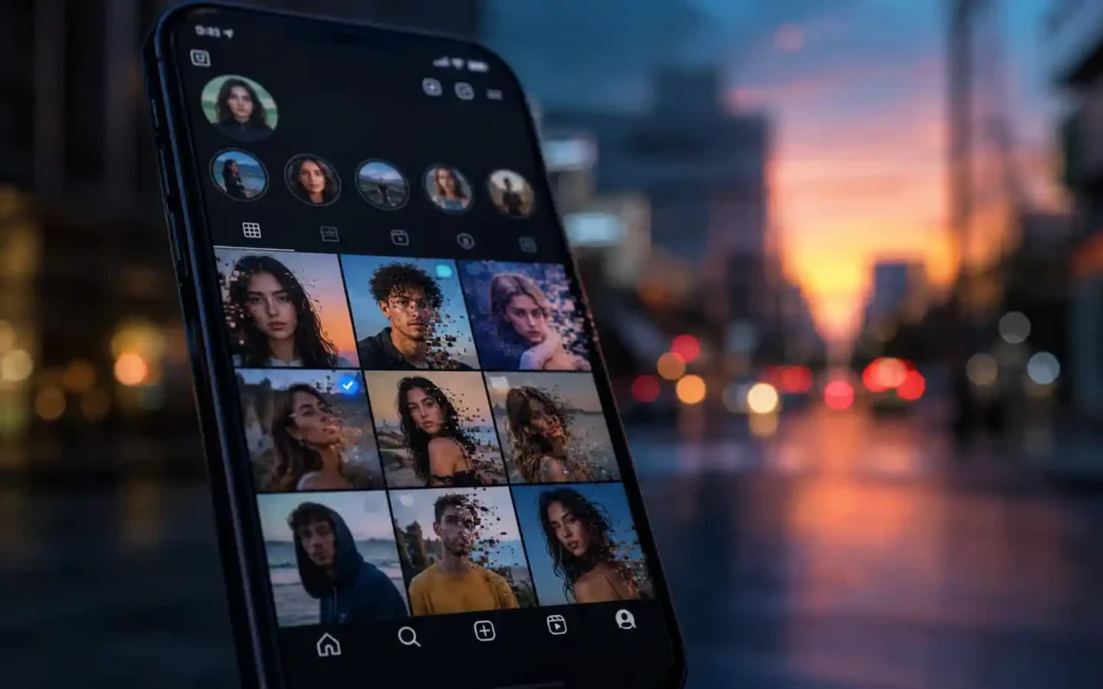 Instagram profile grid illustrating how Instagram puts limits on undisclosed AI profiles, AI Policy