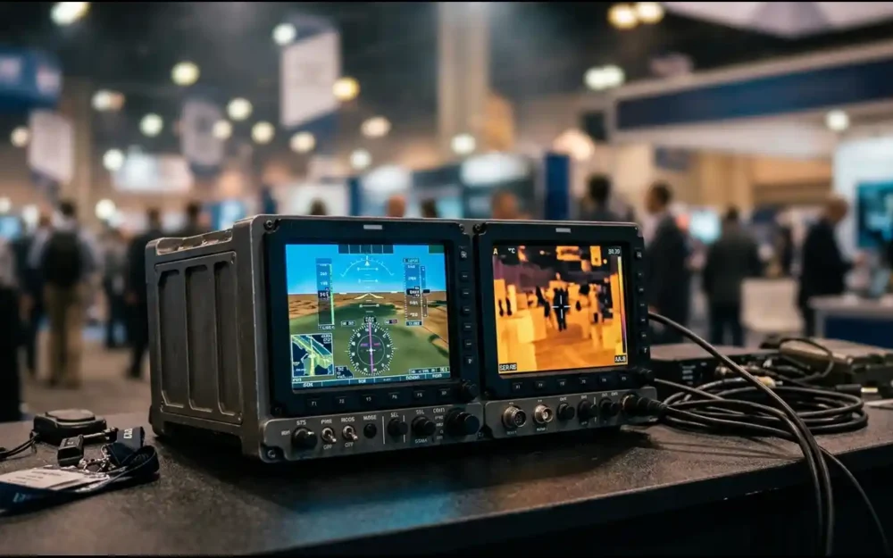 Ruggedized cockpit display hardware representing Lynx feature advanced edge AI demos at MOSA Summit