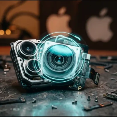 Smartphone camera lens macro shot illustrating OpenAI buys smartphone camera startup Glass Imaging | Business