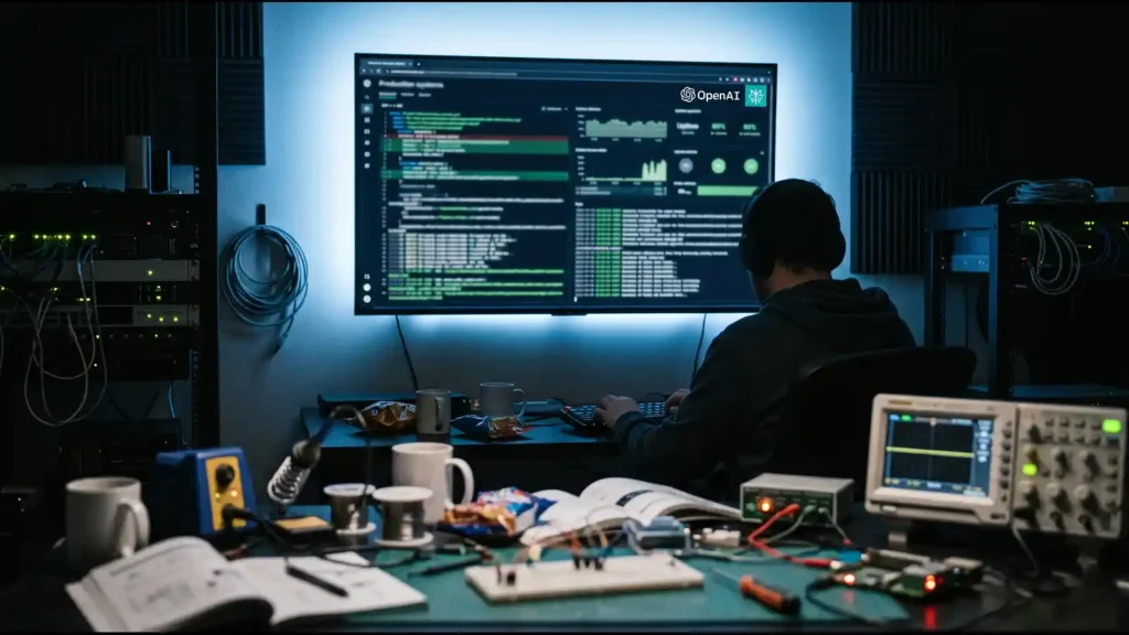 OpenAI and Perplexity branding over a production dashboard, perplexity trusts gpt6 astra story | AI Models