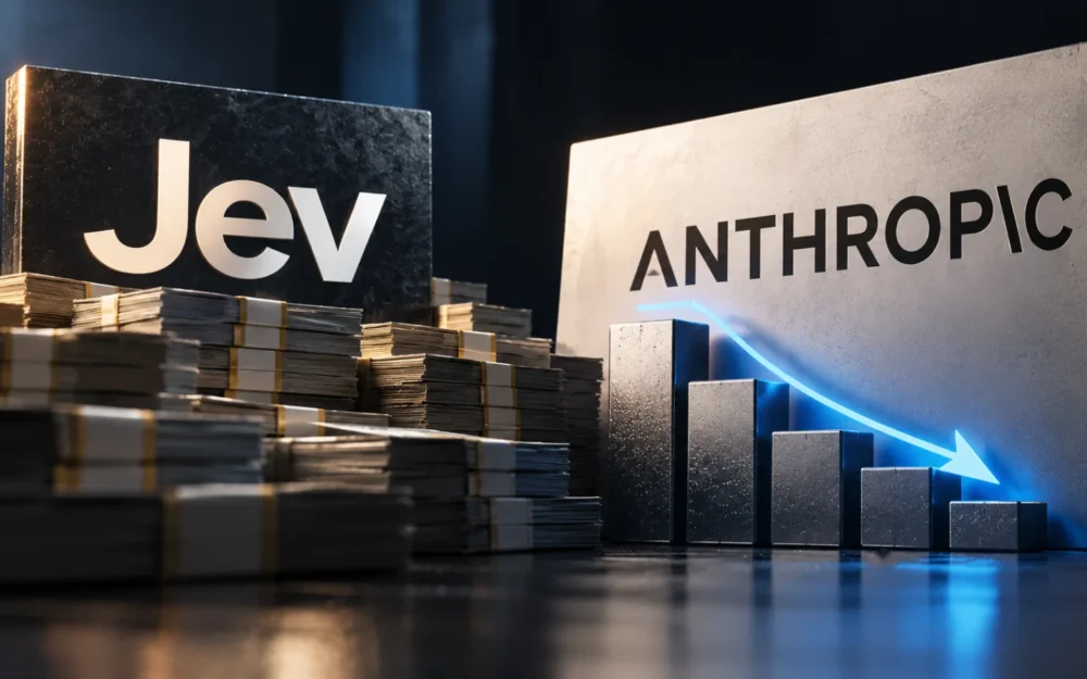 Etched-glass Anthropic logo beside a graphite ledger sheet with two lit rows and the remaining cells left blank