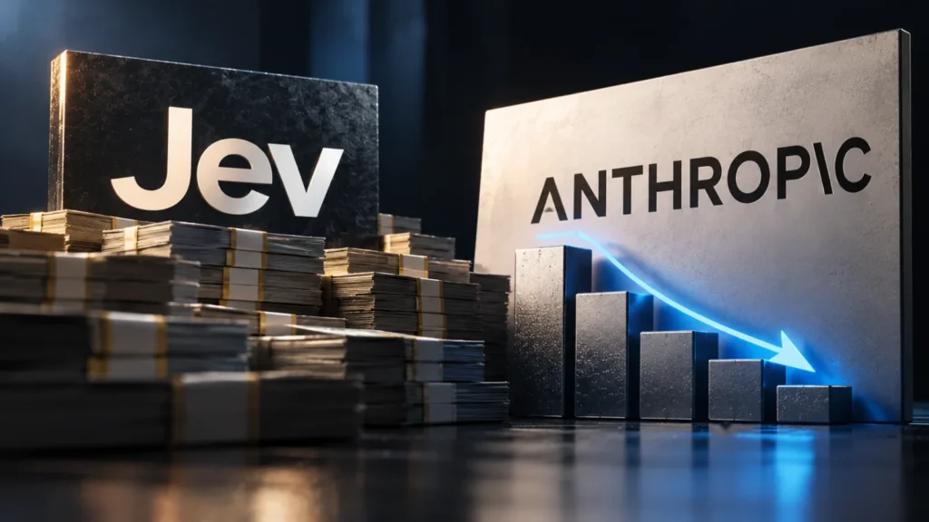 Etched-glass Anthropic logo beside a graphite ledger sheet with two lit rows and the remaining cells left blank