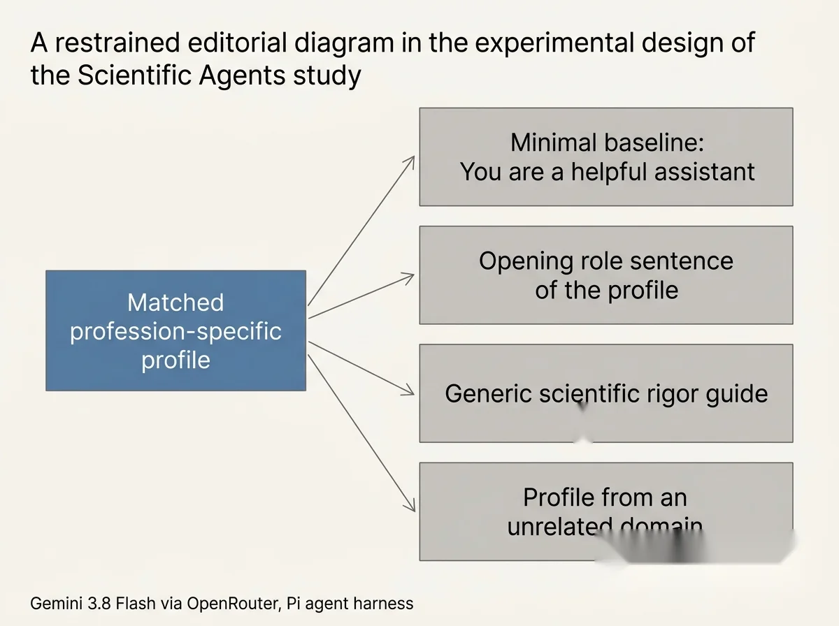 Diagram of one matched profile compared against four controls, from a one-line baseline to an unrelated-domain profile